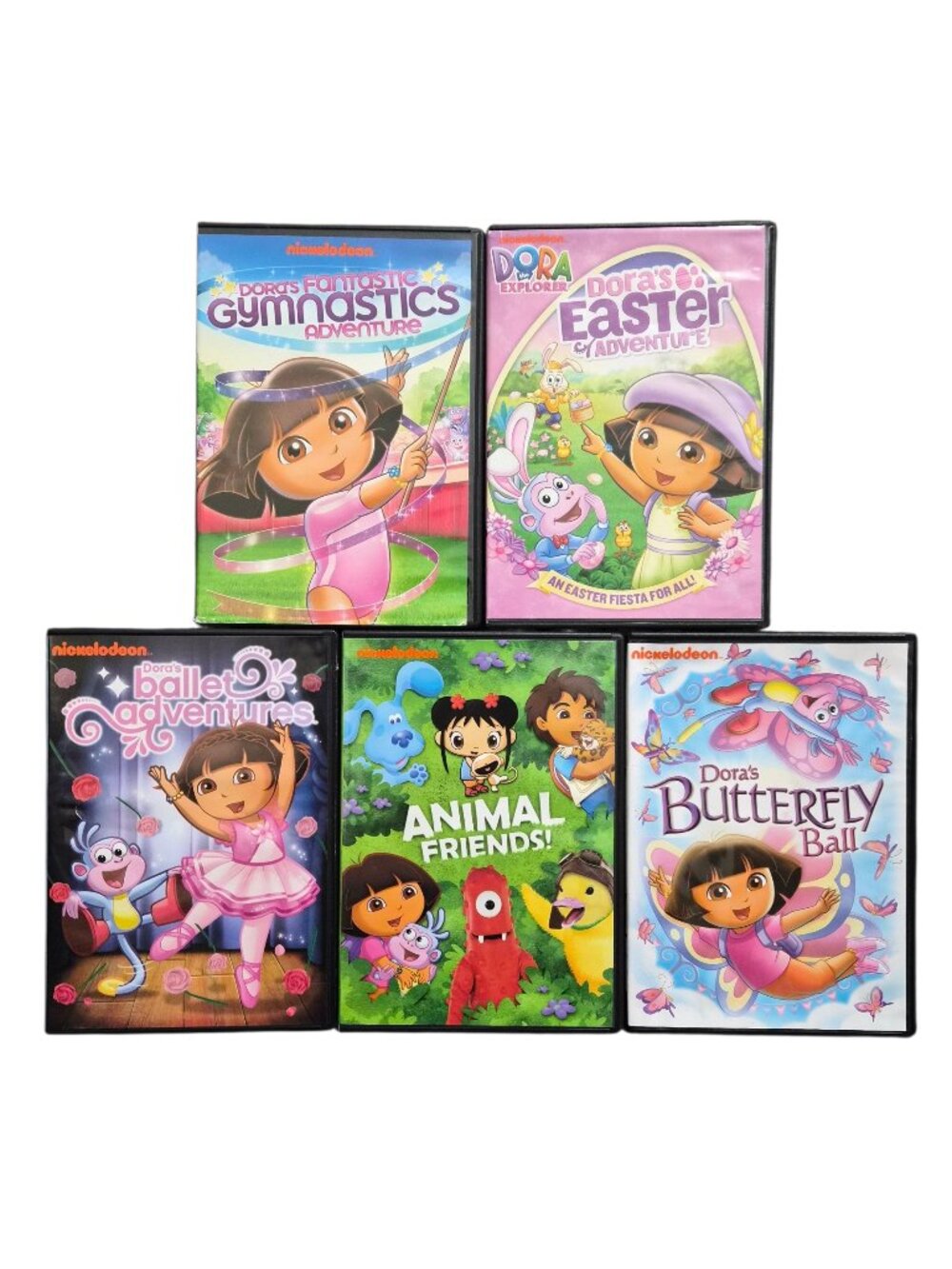 5 Nickelodeon DVD Dora The Explorer Butterfly Ball, Fantastic Gymnastics EUC